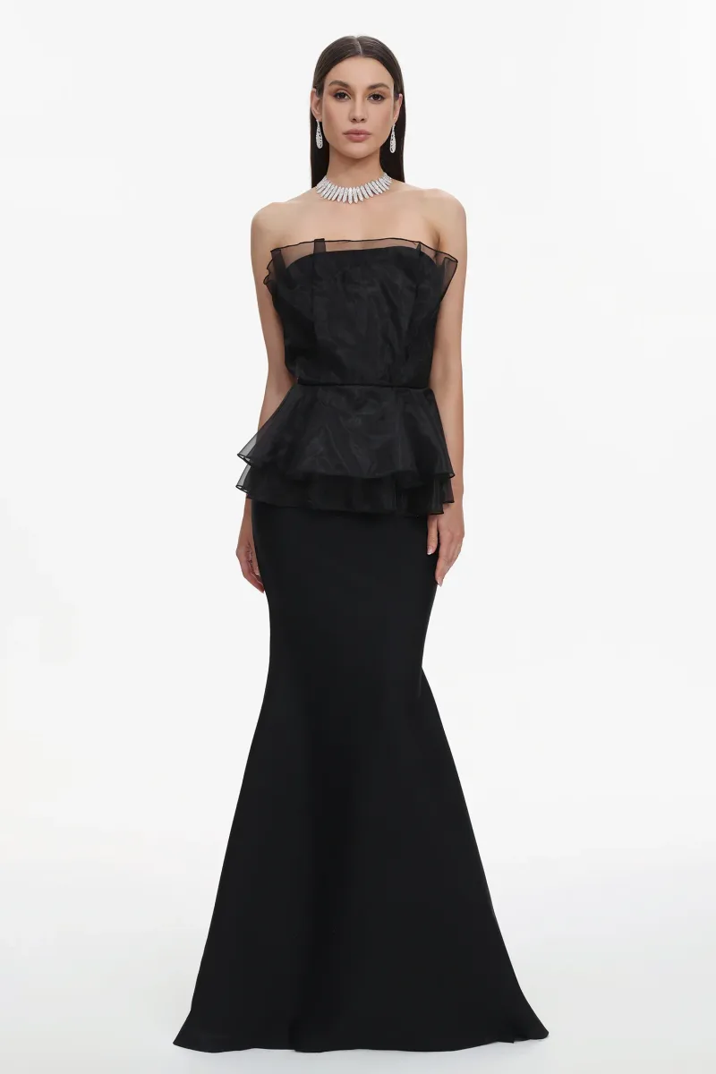 Vestido Maxi Oria Sem Mangas com Cauda Sereia