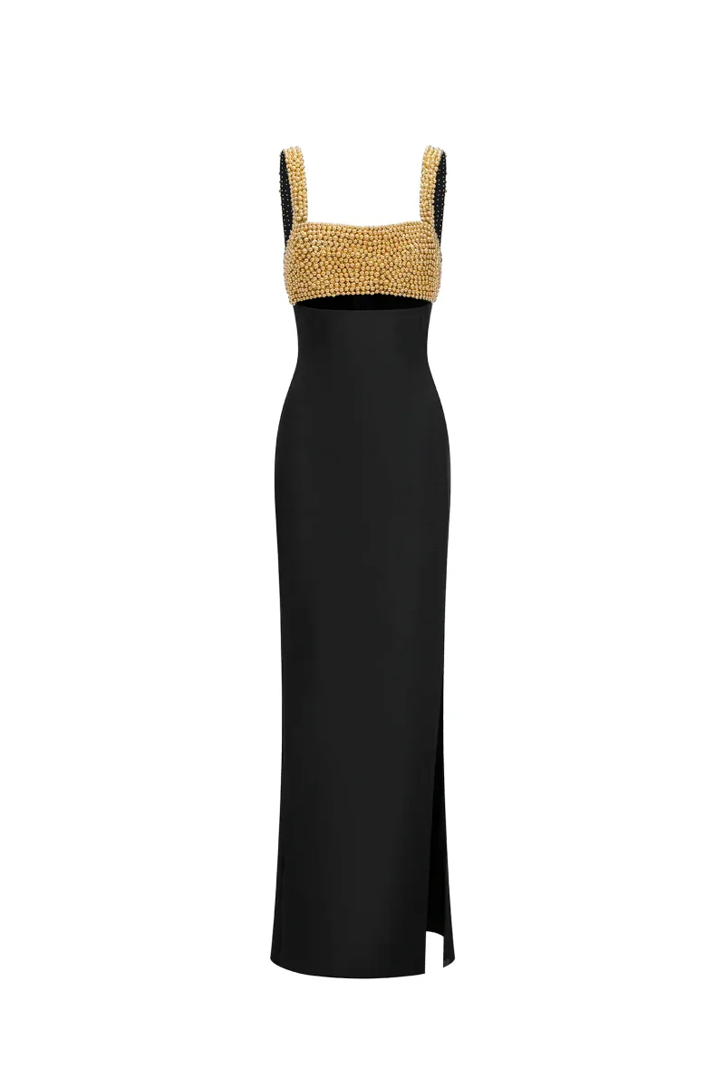 Vestido Maxi Katty Bandage com Fenda Alta