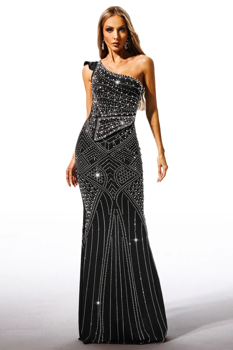 Vestido Maxi Ferina Gola Assimétrica