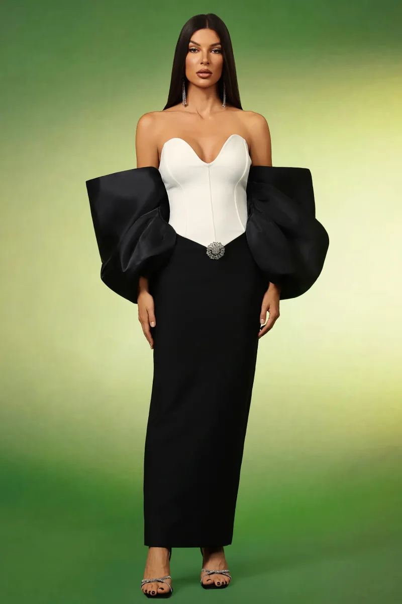 Maxi Dress Fabiola com Laço e Detalhe Bandage