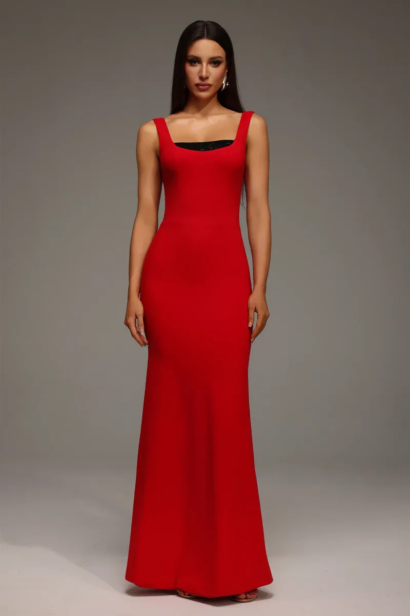 Vestido Maxi Halter Meryl com Brilhantes