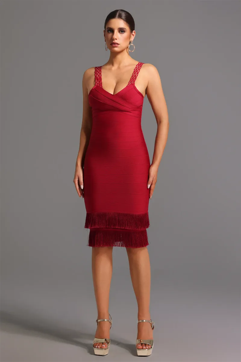Vestido Mini Loretta sem Mangas com Franjas