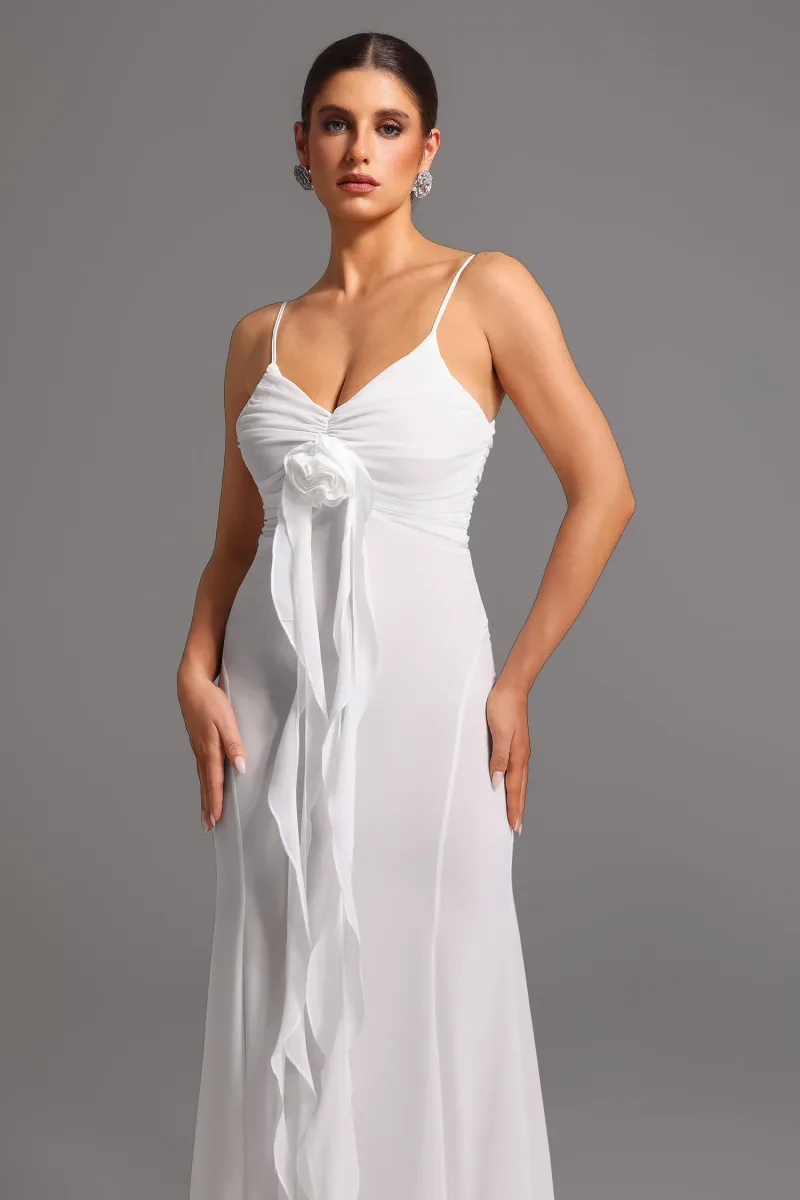 Vestido Maxi Dora Decote Profundo sem Mangas
