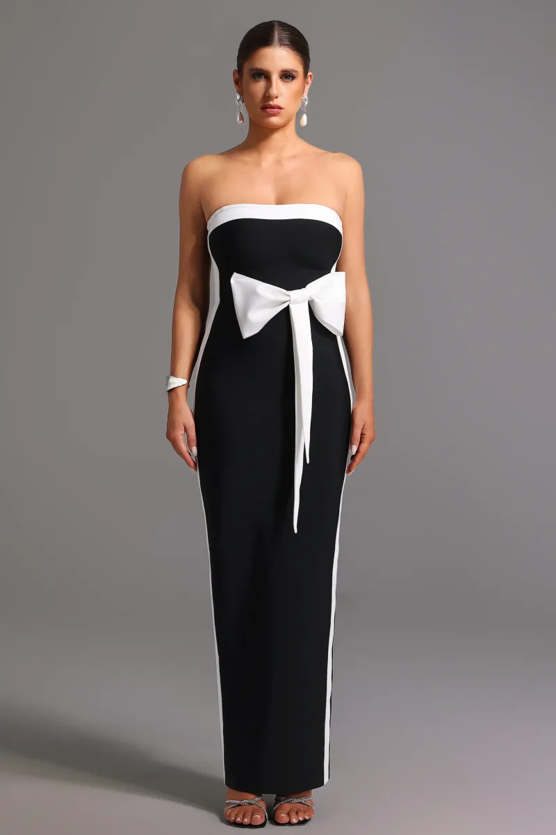 Vestido Maxi Sling Bandage Tomara que Caia com Laço