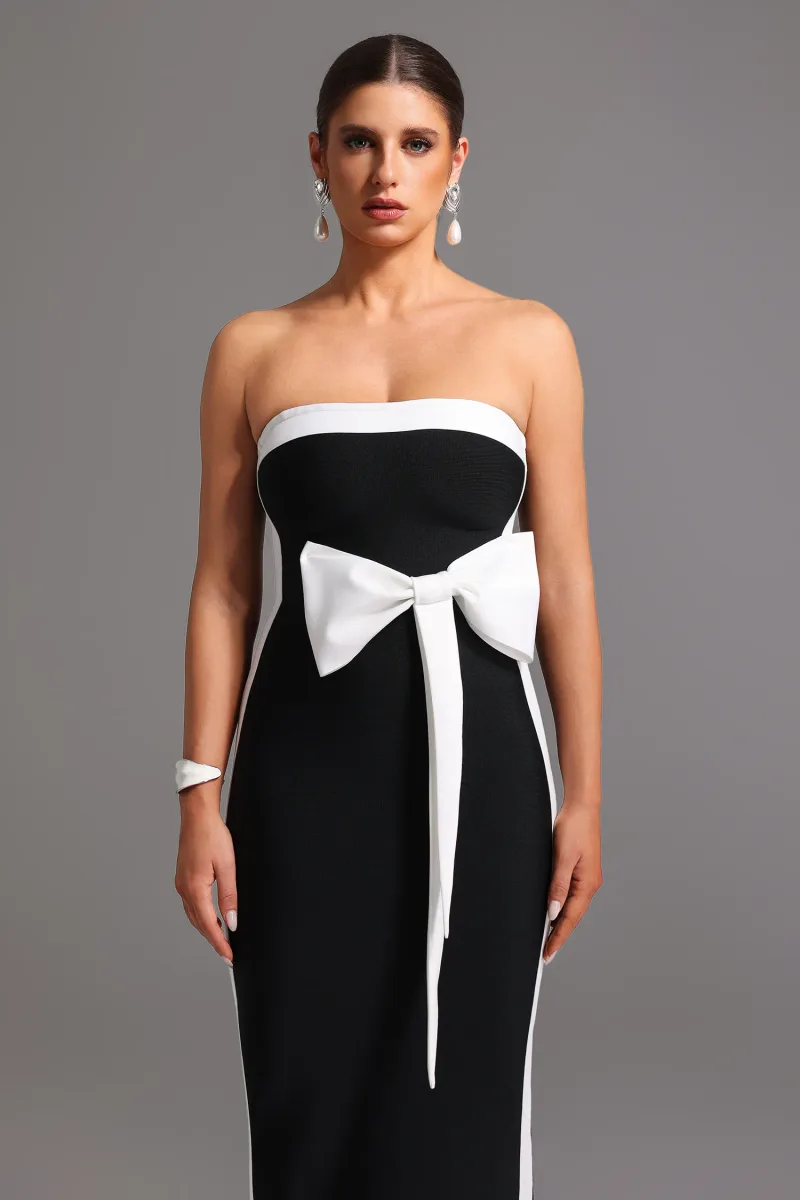 Vestido Maxi Sling Bandage Tomara que Caia com Laço