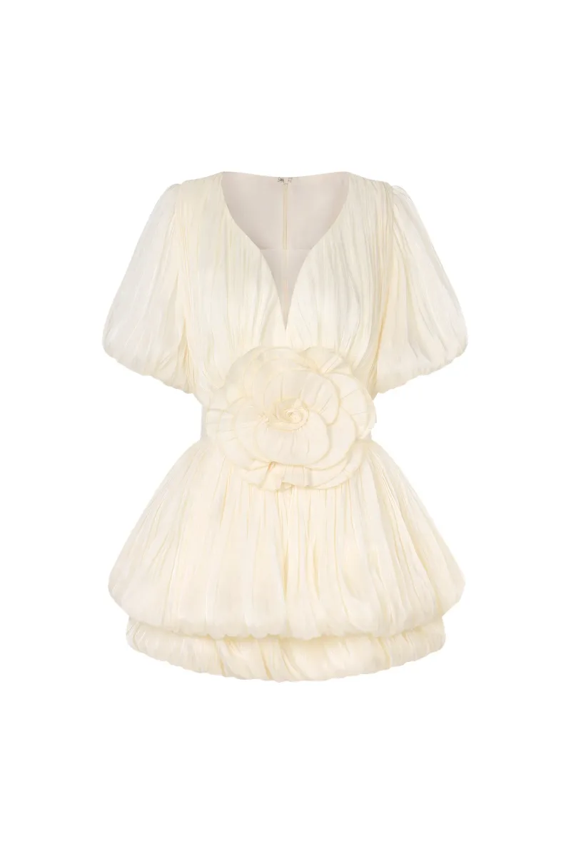 Mini Dress Matalin Decote Profundo com Flores