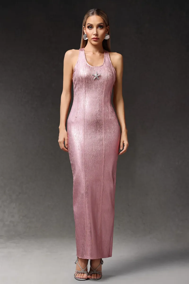 Maxi Dress Verues Sem Mangas com Detalhe Starfish