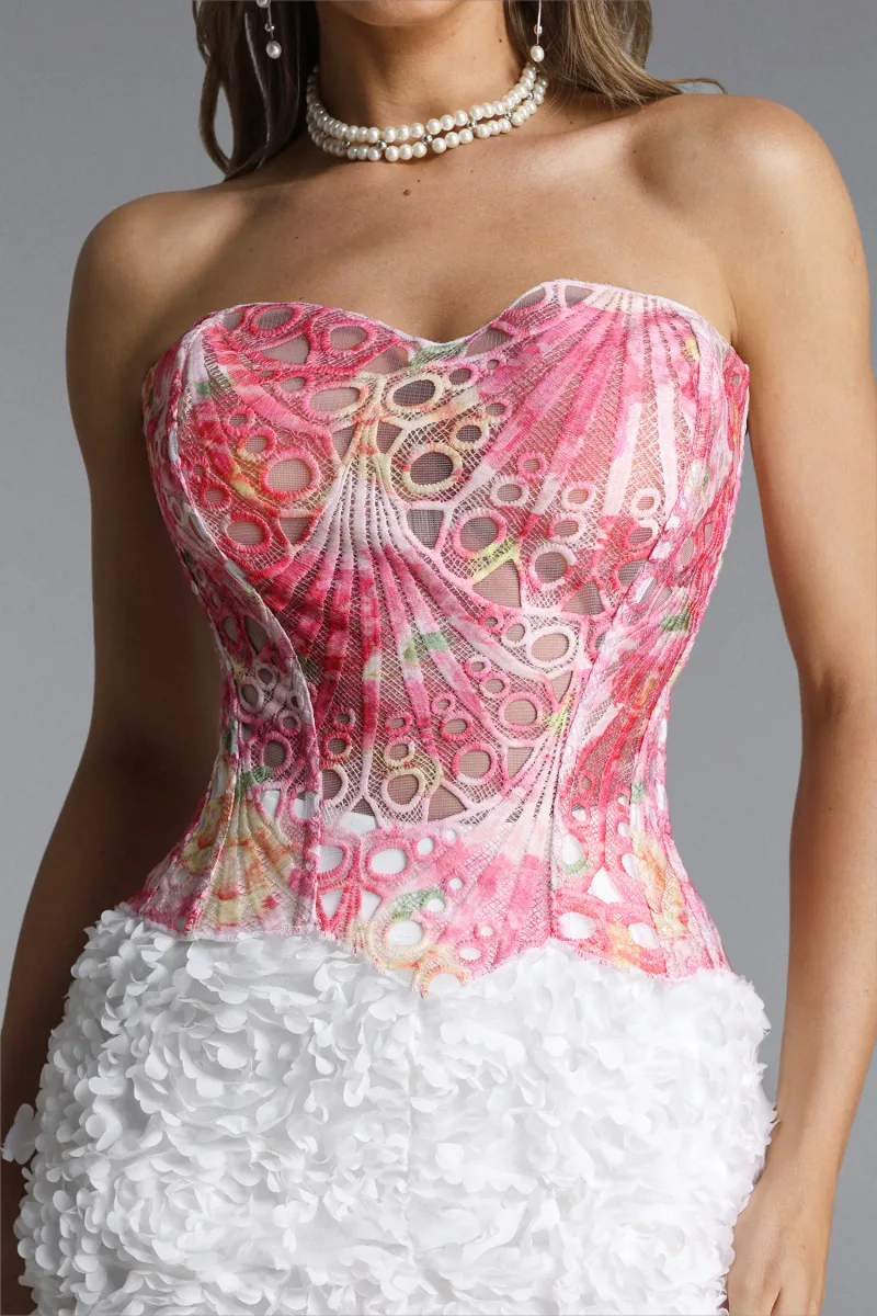 Corset Kivi com Renda e Estampa Contour Sexy Rosa