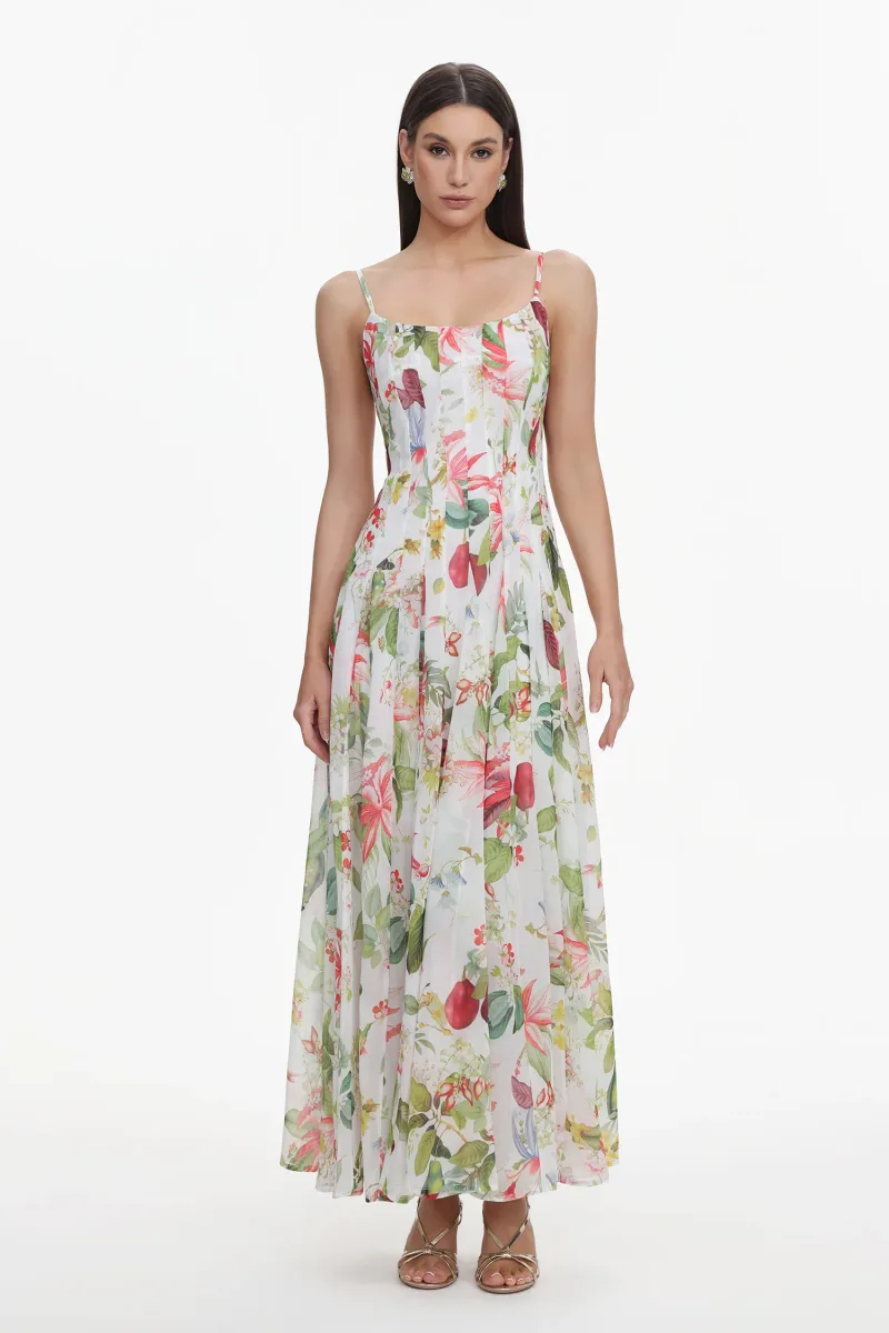 Vestido Maxi Zoey sem Mangas com Estampa