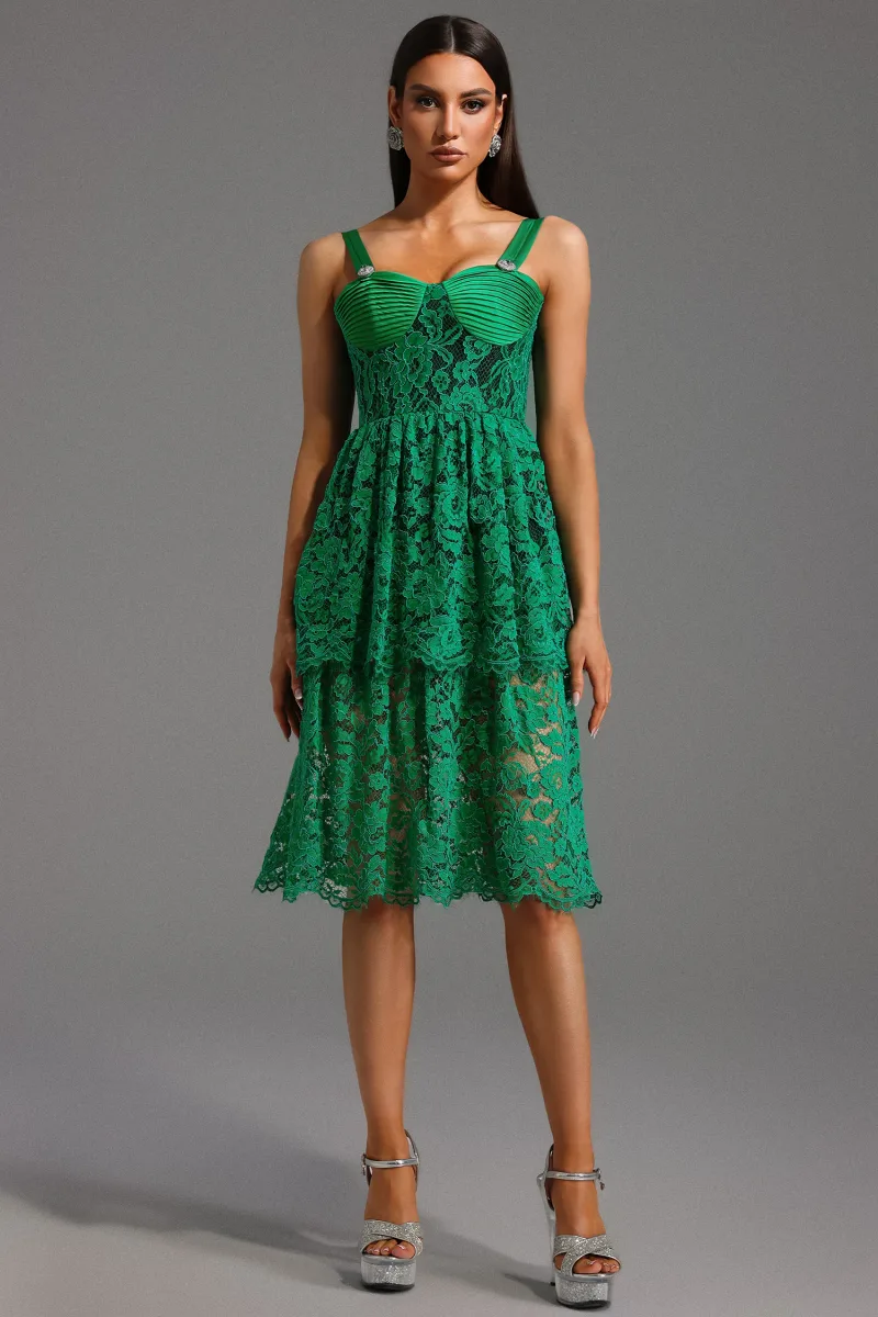 Vestido Mini Fabia sem Mangas em Renda