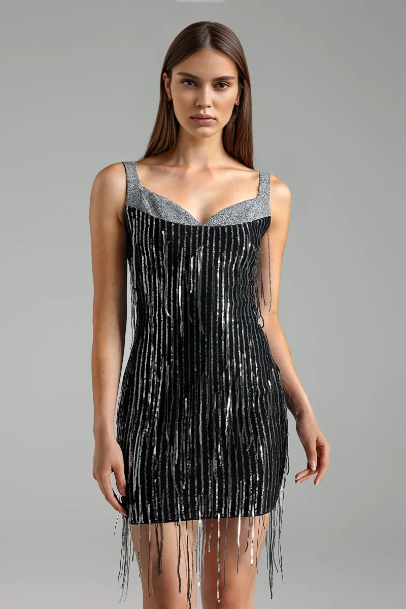 Mini Dress Denali com Aplicações e Borlas