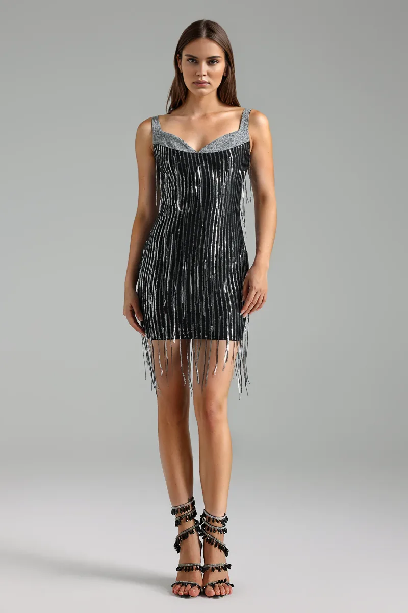 Mini Dress Denali com Aplicações e Borlas