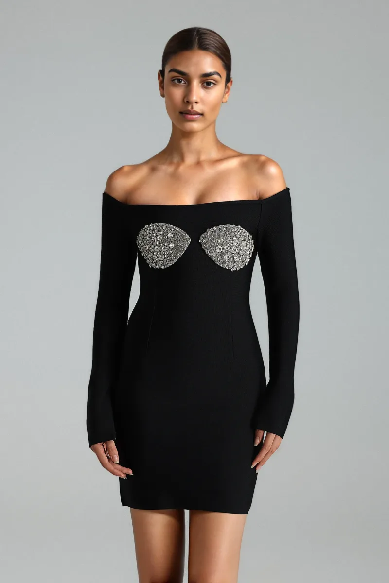 Mini Dress Maba com Paetê Bandagem