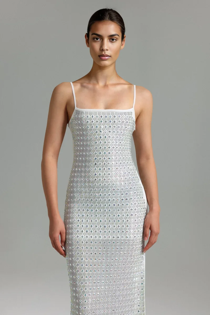Halter Maxi Dress Zohara com Aplicações Diamantadas