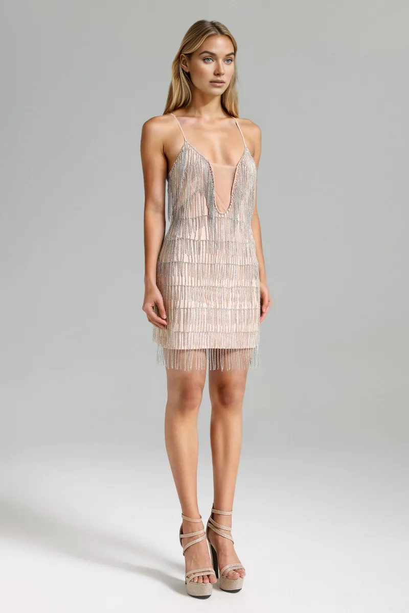 Halter Tessal Mini Dress Kianala - Prateado