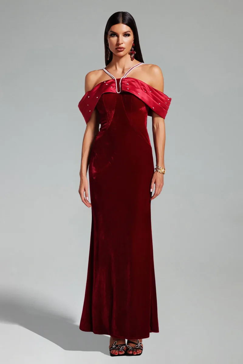 Maxi Dress Tove Ombro a Ombro - Vermelho