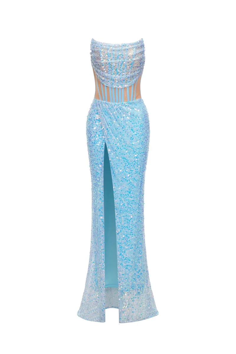 Vestido Romita com Paetês e Fenda