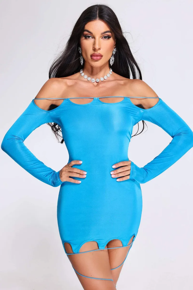 Vestido Mini Quana — Azul
