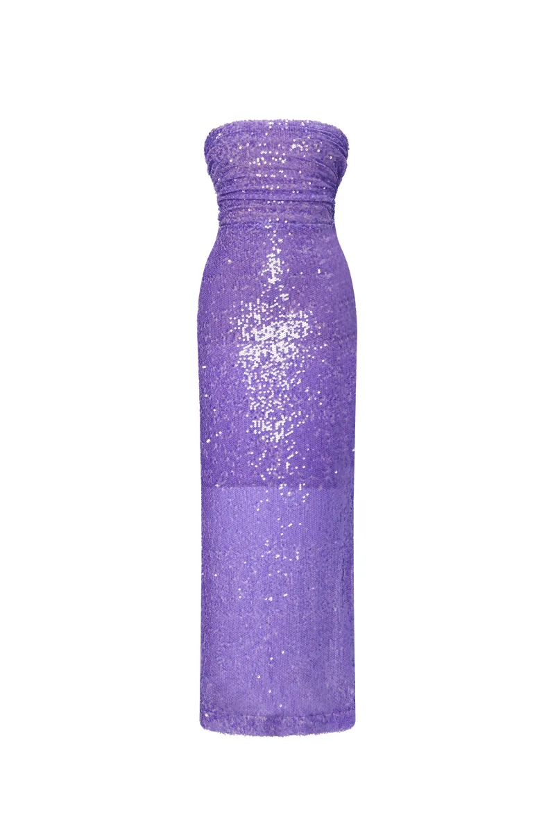 Vestido Xapana Paetê Costas Nuas Longo