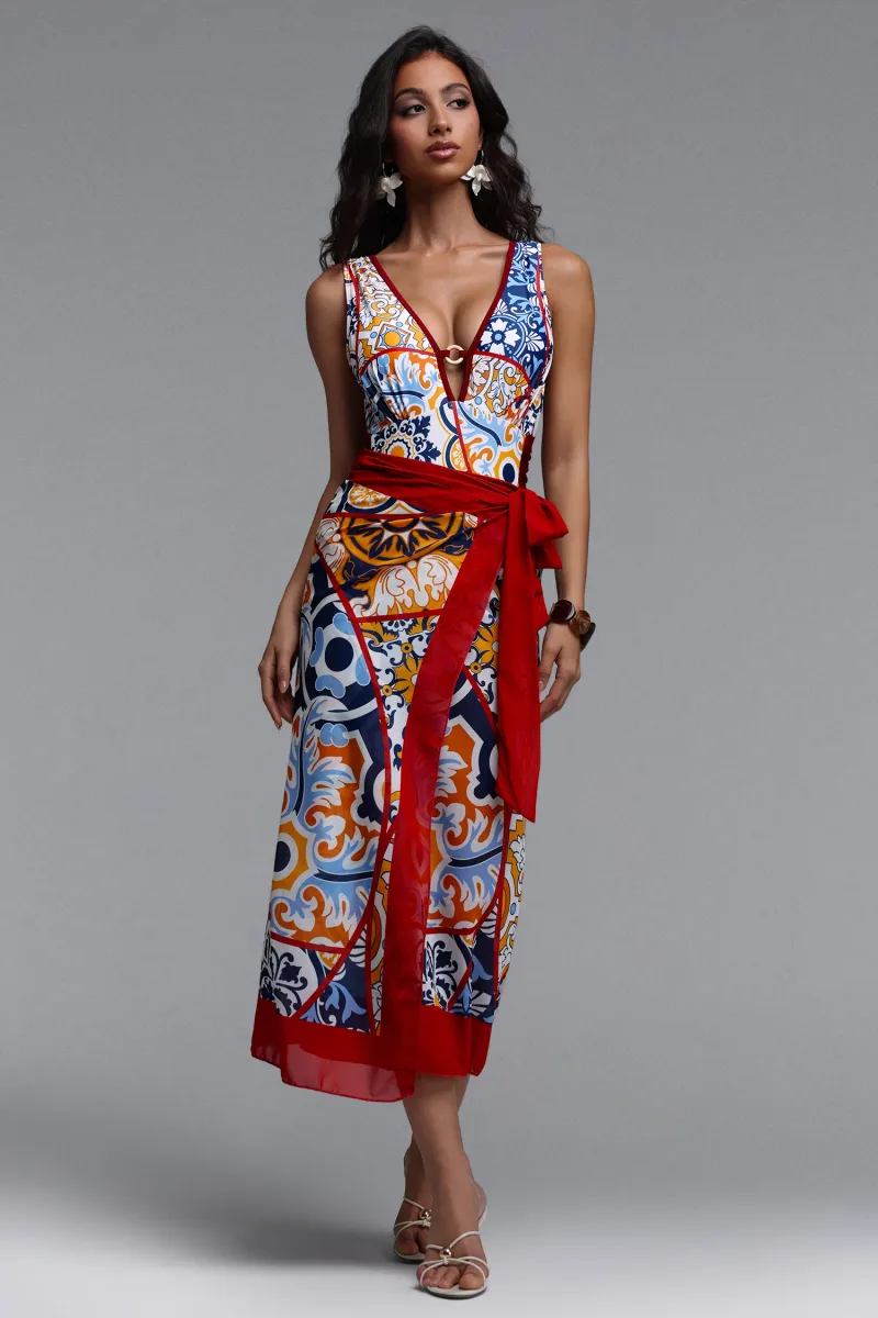 Conjunto de Resort Delia - Maiô e Biquíni com Estampa Floral
