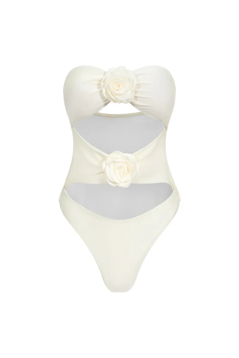 Maiô Pana com Cut-Out Floral