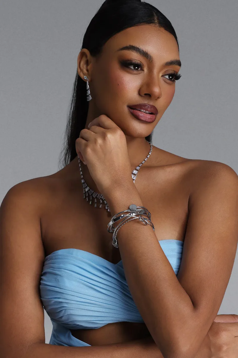 Conjunto de Pulseiras Linette Silver Multi Empilháveis