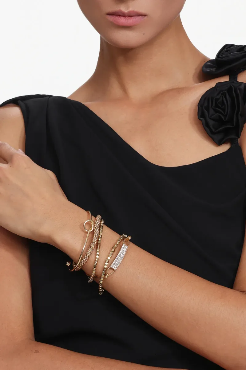 Pulseira Liopa Square com Diamante e Multicorrente em Metal
