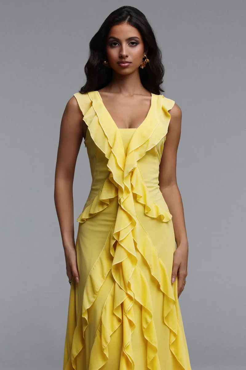 Vestido Maxi Sabrina Resort em Chiffon Fluido