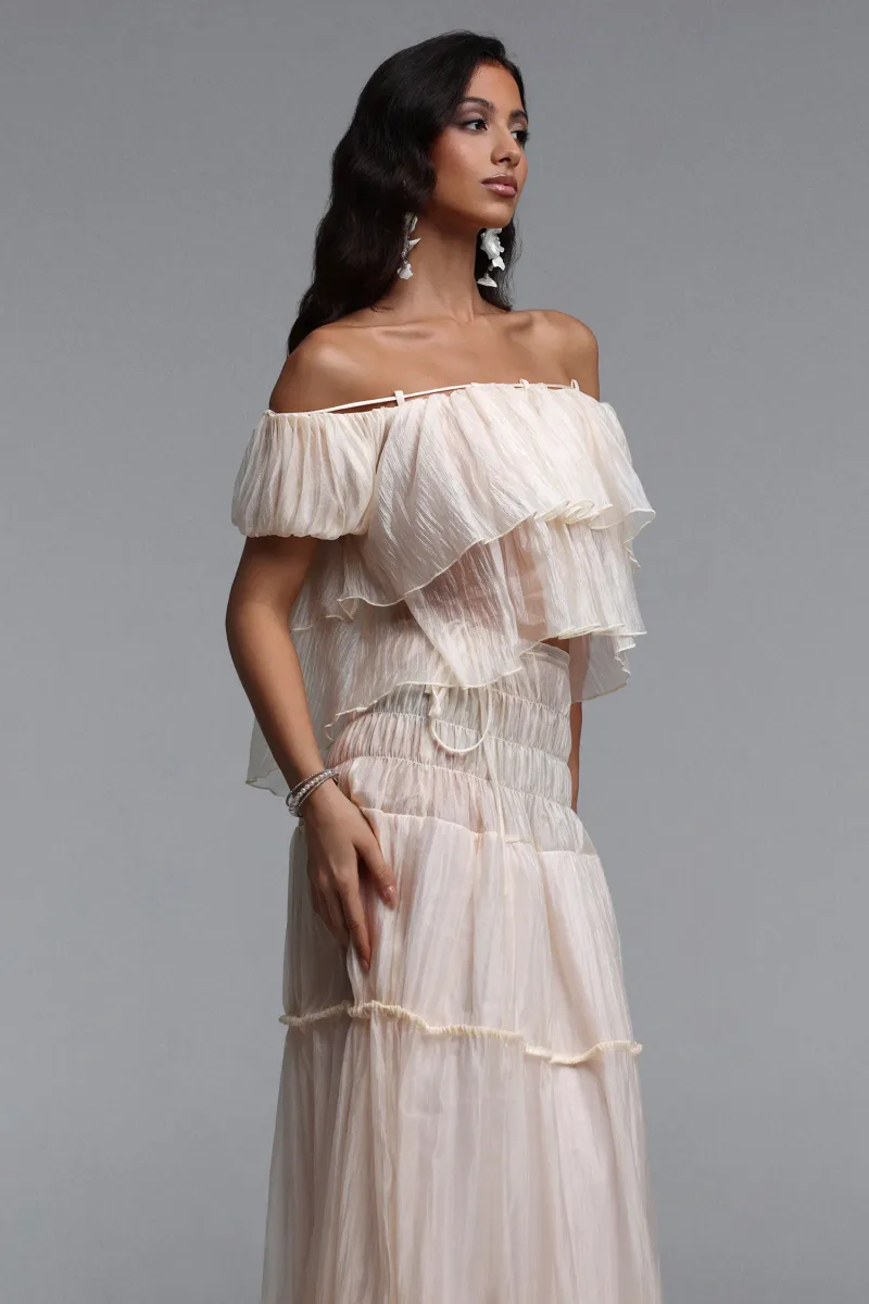 Conjunto Vanessa Resort com Babado e Ombro a Ombro
