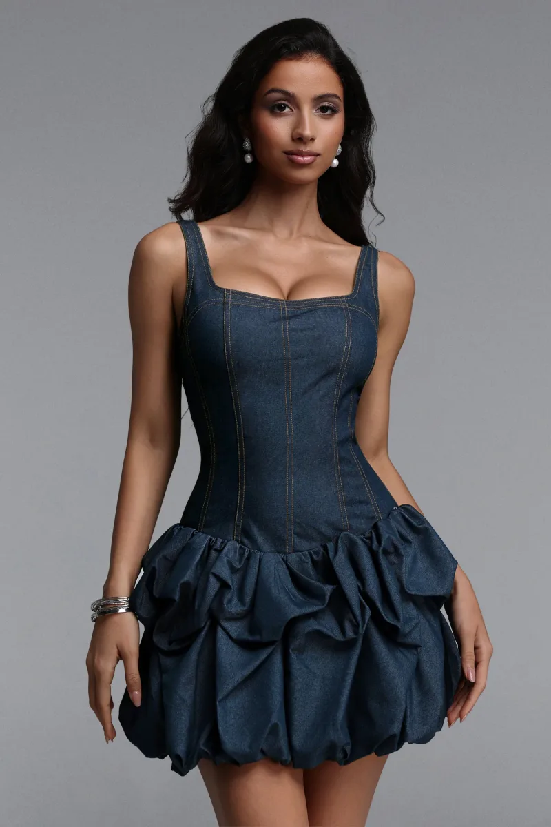 Vestido Mini Loru em Jeans