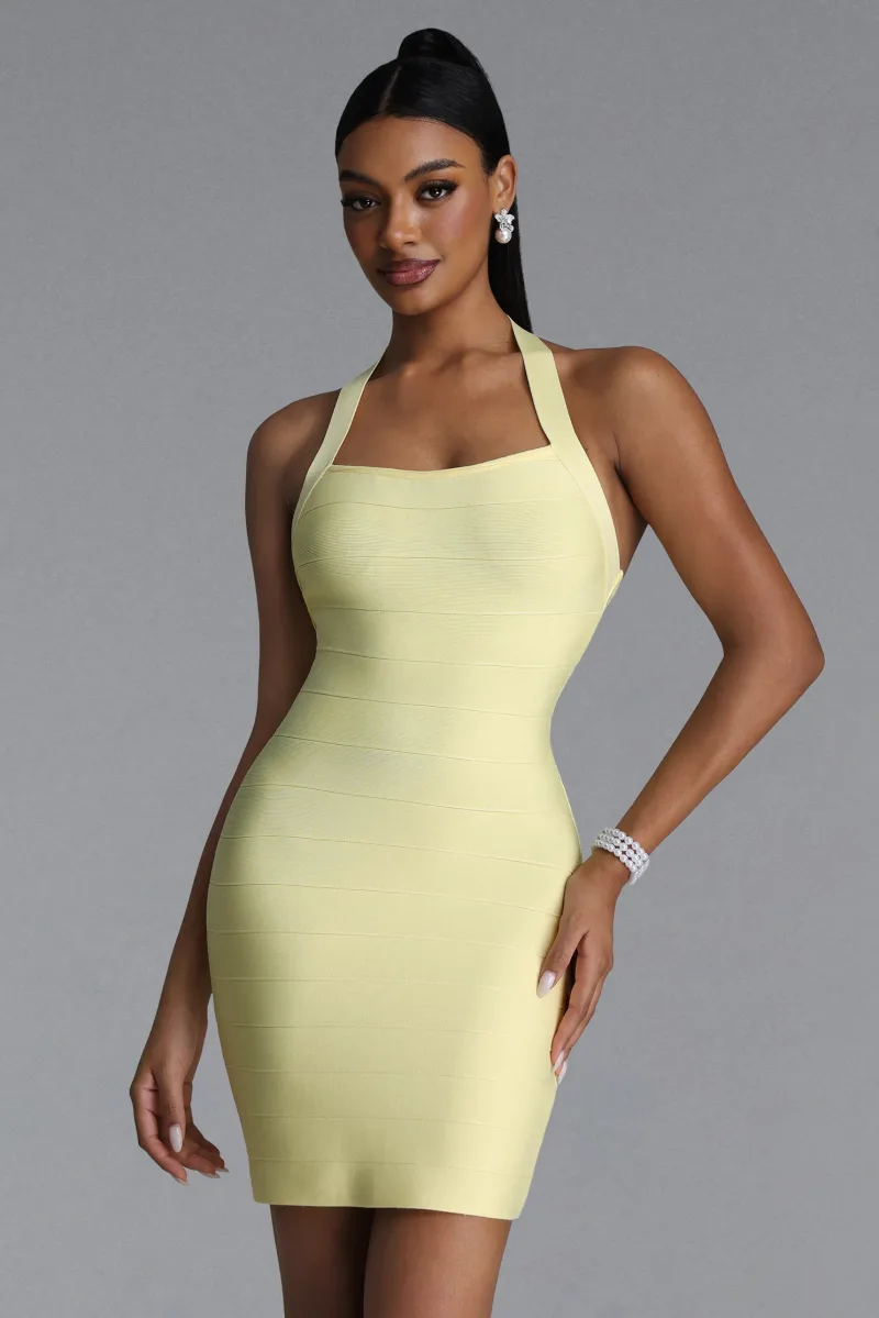 Vestido Maxi Bandage Easton com Listras em Amarelo