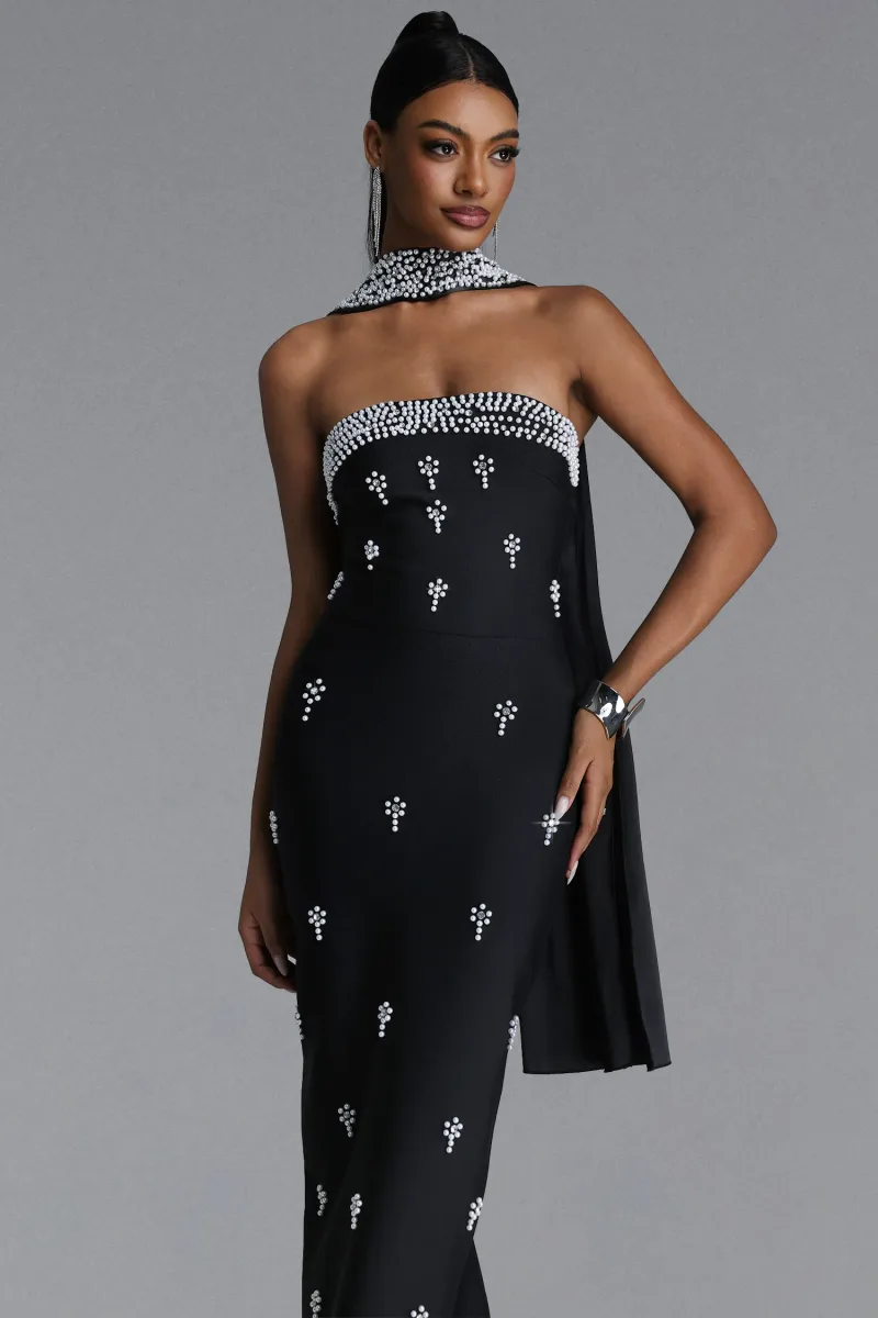 Vestido Maxi Bandage Marina Tomara que Caia com Cristais