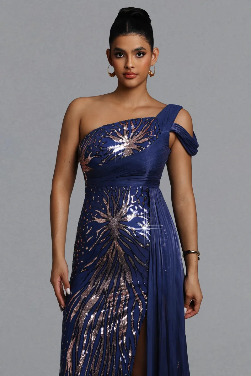 Vestido Maxi Samira com Pregas e Paetê