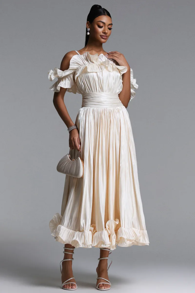 Vestido Maxi Suku Ombro a Ombro com Franzidos