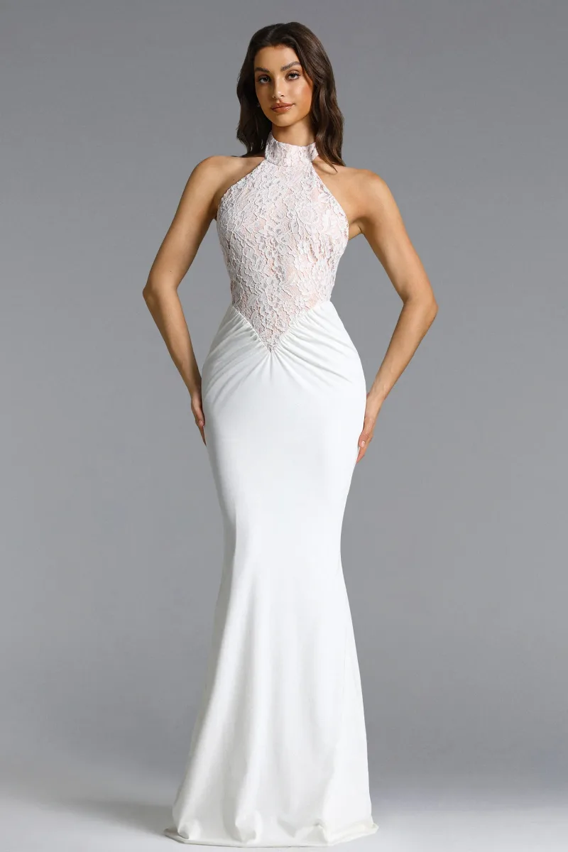 Vestido Maxi Fahrenheit em Renda com Decote Halter