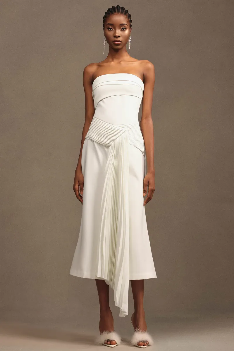 Vestido Maxi Trese sem Mangas com Pregas