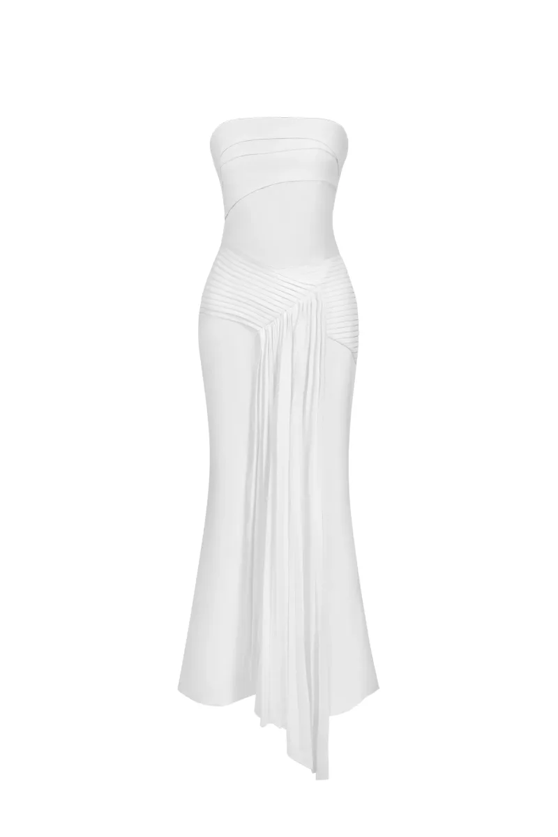 Vestido Maxi Trese sem Mangas com Pregas