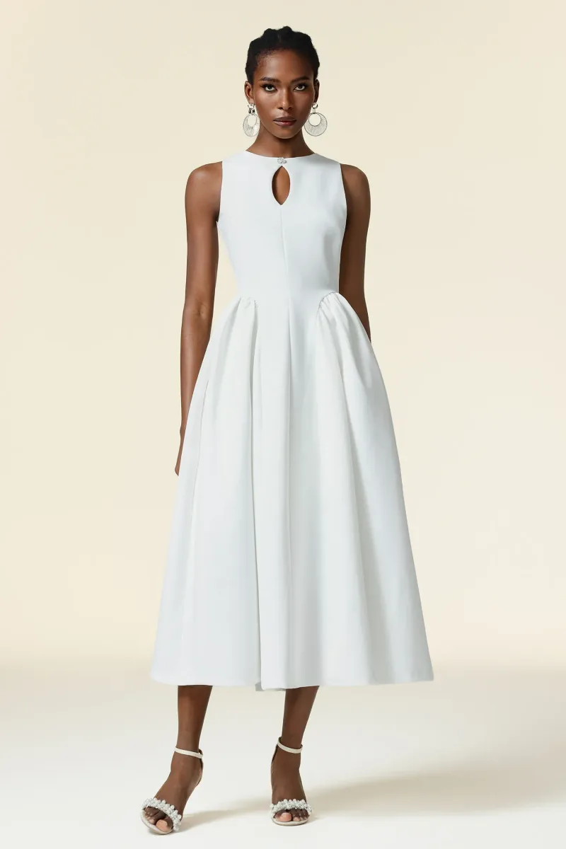 Vestido Maxi Resber Decote Redondo Sem Mangas