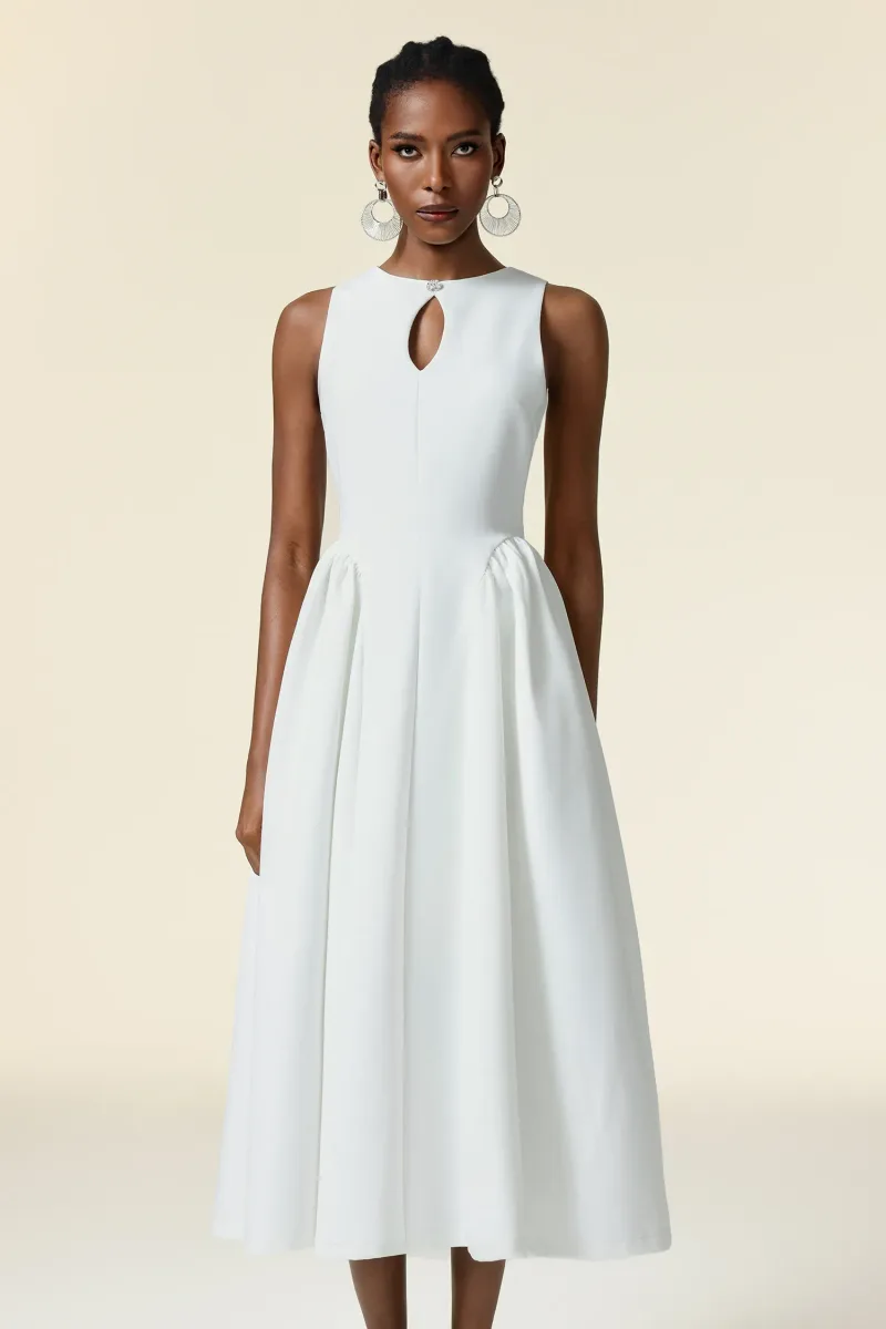 Vestido Maxi Resber Decote Redondo Sem Mangas