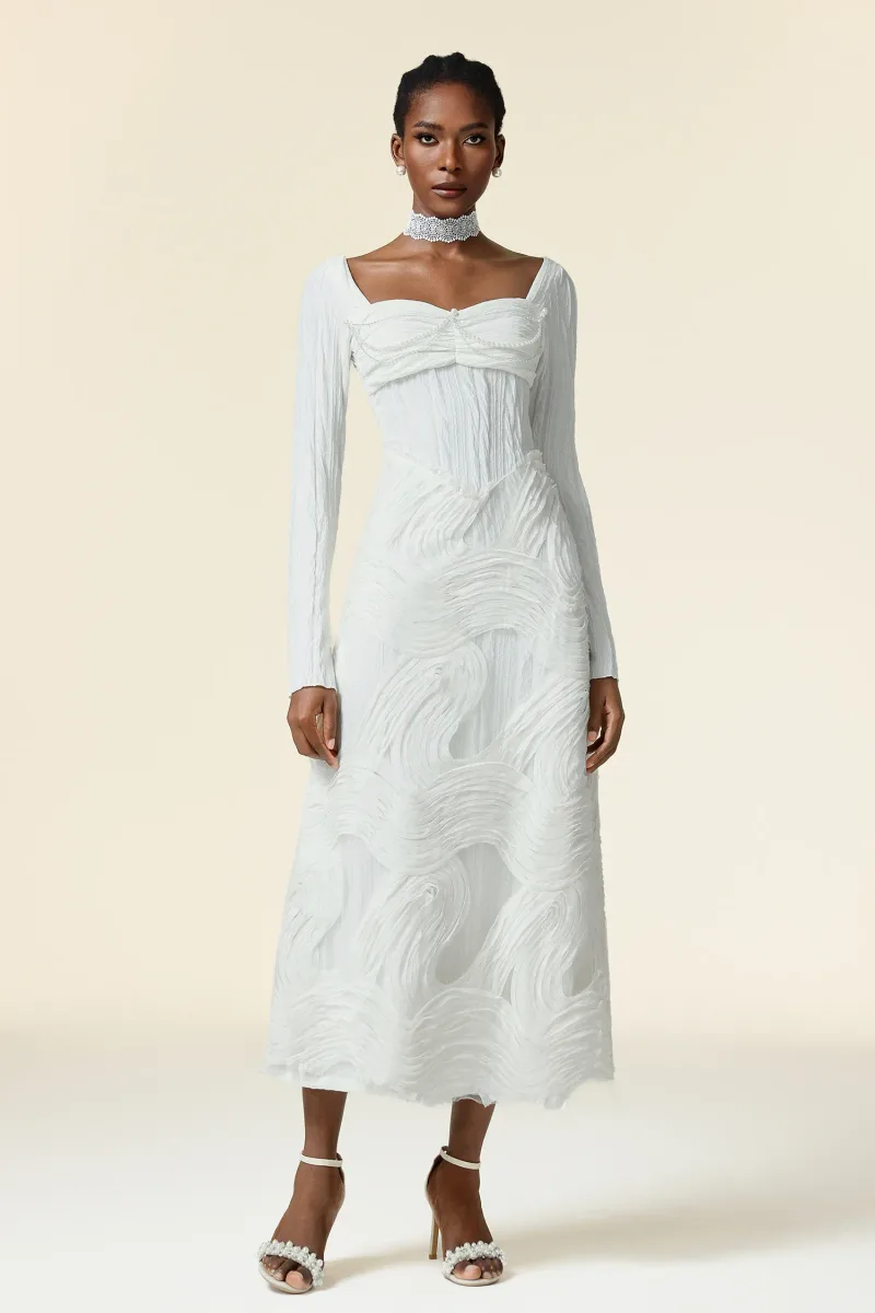 Vestido Maxi Erin Manga Longa