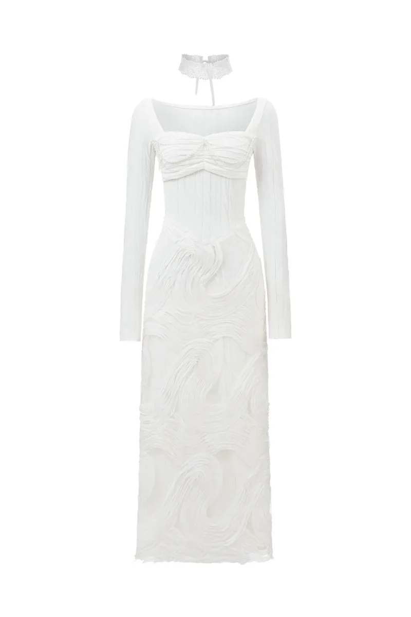 Vestido Maxi Erin Manga Longa