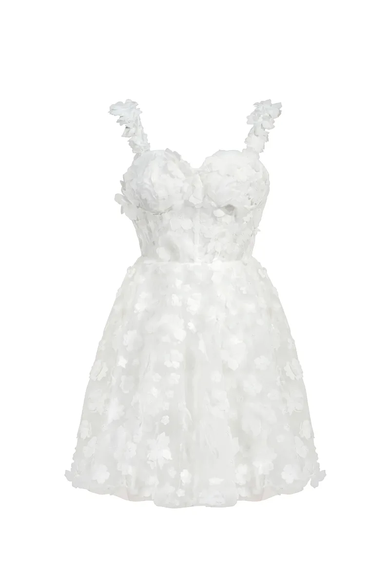 Vestido Mini Lali Sem Mangas com Flores