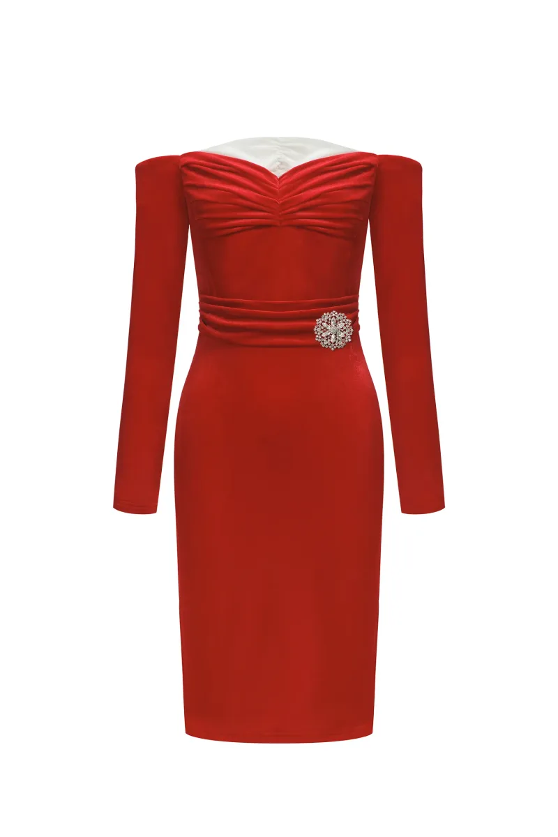 Vestido Midi Kivi com Ombro a Ombro
