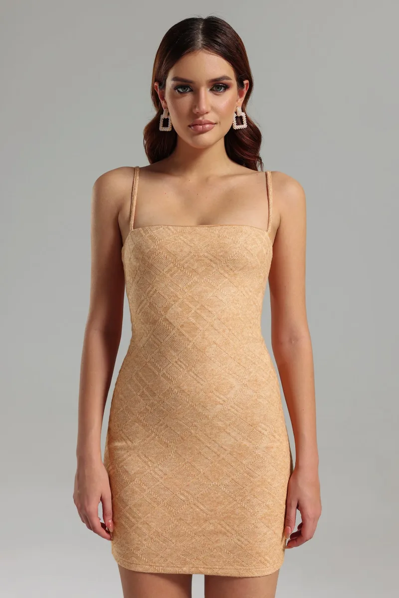 Halter Mini Dress Kolari em Tricô