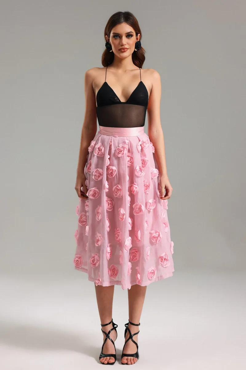 Saia Mesh Timesha com Flores