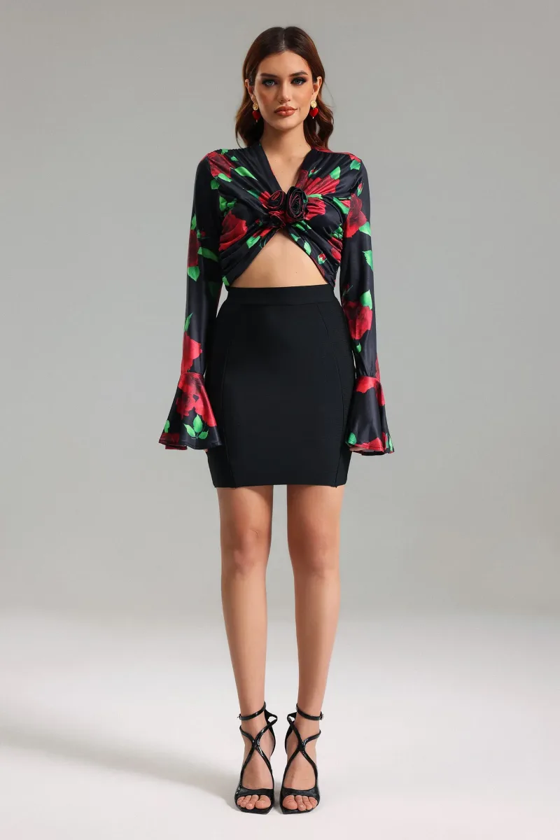 Top Estampado Fern com Manga Sino
