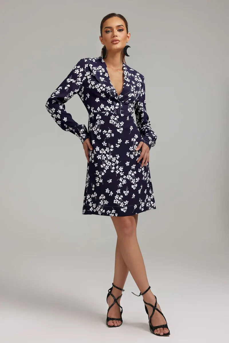 Vestido Korasa Decote V Estampa Floral
