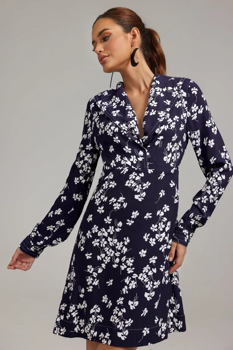 Vestido Korasa Decote V Estampa Floral