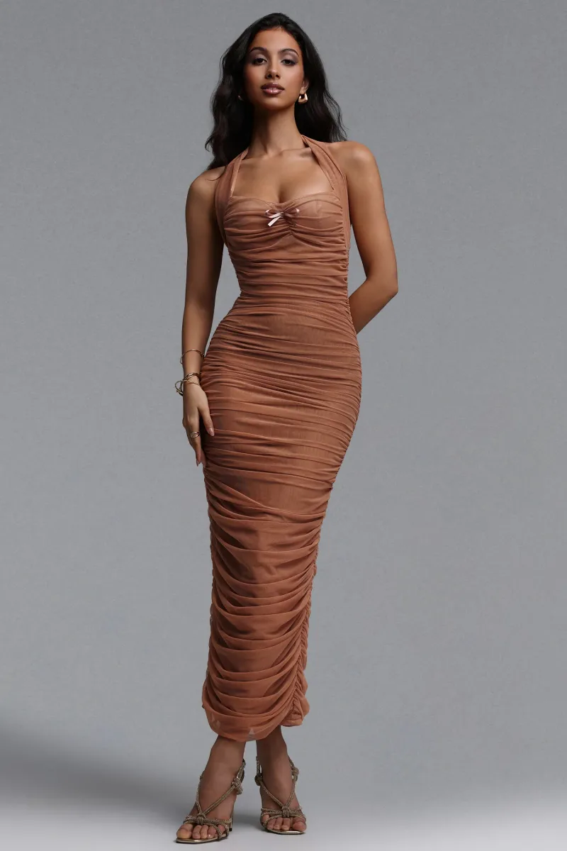 Vestido Maxi Eiffel com Mesh Franzido