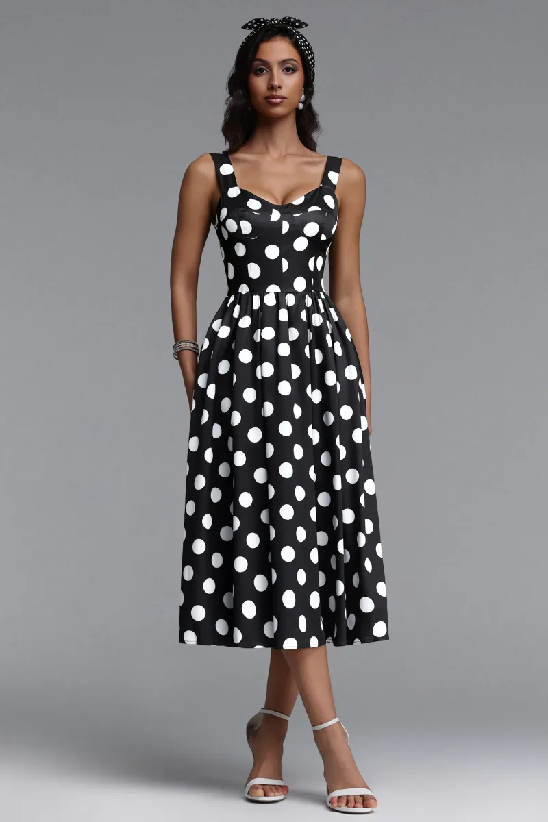 Vestido Longo Eurin com Poá